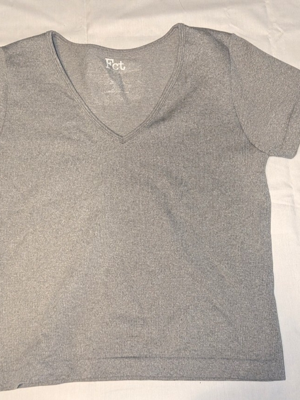 Fct Women's Short Sleeve V-Neck Tee in Heather Gray